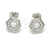 Arete Dormilona 02.285.0021 Plata Rodinada, con Zirconia Cubica Blanca, Pulido, Rodinado