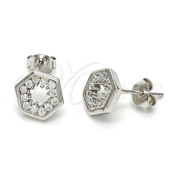 Arete Dormilona 02.285.0021 Plata Rodinada, con Zirconia Cubica Blanca, Pulido, Rodinado