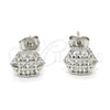 Arete Dormilona 02.285.0022 Plata Rodinada, con Zirconia Cubica Blanca, Pulido, Rodinado