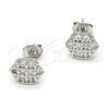 Arete Dormilona 02.285.0022 Plata Rodinada, con Zirconia Cubica Blanca, Pulido, Rodinado