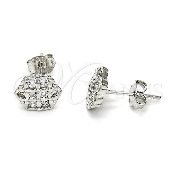 Arete Dormilona 02.285.0022 Plata Rodinada, con Zirconia Cubica Blanca, Pulido, Rodinado