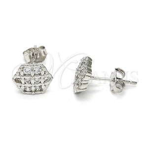 Arete Dormilona 02.285.0022 Plata Rodinada, con Zirconia Cubica Blanca, Pulido, Rodinado