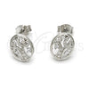 Arete Dormilona 02.285.0024 Plata Rodinada, Diseño de Ãrbol, con Zirconia Cubica Blanca, Pulido, Rodinado
