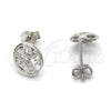 Arete Dormilona 02.285.0024 Plata Rodinada, Diseño de Ãrbol, con Zirconia Cubica Blanca, Pulido, Rodinado