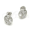 Arete Dormilona 02.285.0024 Plata Rodinada, Diseño de Ãrbol, con Zirconia Cubica Blanca, Pulido, Rodinado