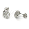 Arete Dormilona 02.285.0024 Plata Rodinada, Diseño de Ãrbol, con Zirconia Cubica Blanca, Pulido, Rodinado