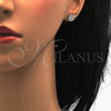Arete Dormilona 02.285.0031 Plata Rodinada, con Zirconia Cubica Blanca, Pulido, Rodinado