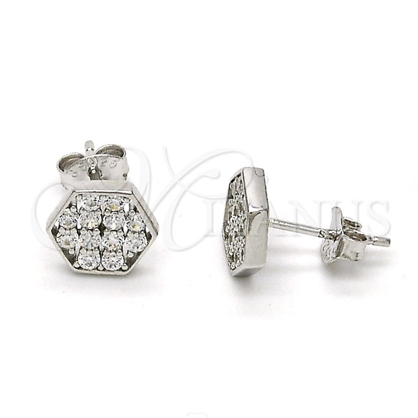 Arete Dormilona 02.285.0031 Plata Rodinada, con Zirconia Cubica Blanca, Pulido, Rodinado