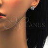 Arete Dormilona 02.285.0032 Plata Rodinada, Diseño de Estrella, con Zirconia Cubica Blanca, Pulido, Rodinado