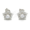 Arete Dormilona 02.285.0032 Plata Rodinada, Diseño de Estrella, con Zirconia Cubica Blanca, Pulido, Rodinado