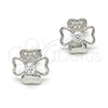 Arete Dormilona 02.285.0033 Plata Rodinada, con Zirconia Cubica Blanca y Micro Pave Blanca, Pulido, Rodinado