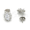 Arete Dormilona 02.285.0035 Plata Rodinada, con Zirconia Cubica Blanca, Pulido, Rodinado