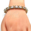 Pulsera Tennis 03.266.0003.07 Oro Laminado, con Blanca Zirconia Cubica, Pulido, Tono Dorado (09 MM Thickness, 7 Inches Length)