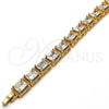 Pulsera Tennis 03.266.0003.07 Oro Laminado, con Blanca Zirconia Cubica, Pulido, Tono Dorado (09 MM Thickness, 7 Inches Length)