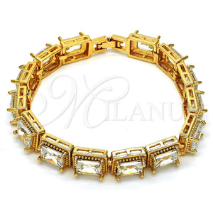 Pulsera Tennis 03.266.0003.07 Oro Laminado, con Blanca Zirconia Cubica, Pulido, Tono Dorado (09 MM Thickness, 7 Inches Length)