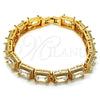 Pulsera Tennis 03.266.0003.07 Oro Laminado, con Blanca Zirconia Cubica, Pulido, Tono Dorado (09 MM Thickness, 7 Inches Length)
