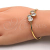 Pulsera Elegante 03.65.1165.07 Oro Laminado, con Blanca Zirconia Cubica, Pulido, Tono Dorado (03 MM Thickness, 7 Inches Length)