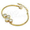 Pulsera Elegante 03.65.1165.07 Oro Laminado, con Blanca Zirconia Cubica, Pulido, Tono Dorado (03 MM Thickness, 7 Inches Length)