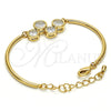Pulsera Elegante 03.65.1165.07 Oro Laminado, con Blanca Zirconia Cubica, Pulido, Tono Dorado (03 MM Thickness, 7 Inches Length)