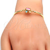 Pulsera Elegante 03.65.1170.07 Oro Laminado, con Multicolor Zirconia Cubica, Pulido, Tono Dorado (03 MM Thickness, 7 Inches Length)