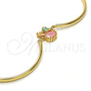 Pulsera Elegante 03.65.1170.07 Oro Laminado, con Multicolor Zirconia Cubica, Pulido, Tono Dorado (03 MM Thickness, 7 Inches Length)