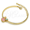 Pulsera Elegante 03.65.1170.07 Oro Laminado, con Multicolor Zirconia Cubica, Pulido, Tono Dorado (03 MM Thickness, 7 Inches Length)