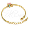 Pulsera Elegante 03.65.1170.07 Oro Laminado, con Multicolor Zirconia Cubica, Pulido, Tono Dorado (03 MM Thickness, 7 Inches Length)