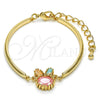 Pulsera Elegante 03.65.1170.07 Oro Laminado, con Multicolor Zirconia Cubica, Pulido, Tono Dorado (03 MM Thickness, 7 Inches Length)