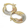 Argolla Pequeña 02.65.2527.15 Oro Laminado, Diamantado, Tres Tonos