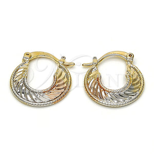 Argolla Pequeña 02.65.2527.15 Oro Laminado, Diamantado, Tres Tonos