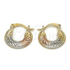 Argolla Pequeña 02.65.2527.15 Oro Laminado, Diamantado, Tres Tonos
