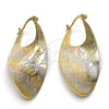 Argolla Pequeña 02.65.2528.20 Oro Laminado, Diseño de Flor, Pulido, Tres Tonos