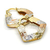 Argolla Pequeña 02.65.2532.25 Oro Laminado, Diseño de Llave y Candado, Diamantado, Tres Tonos