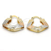 Argolla Pequeña 02.65.2532.25 Oro Laminado, Diseño de Llave y Candado, Diamantado, Tres Tonos