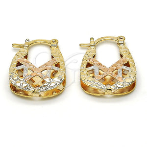 Argolla Pequeña 02.65.2533.15 Oro Laminado, Diamantado, Tres Tonos