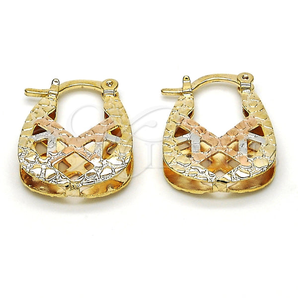 Argolla Pequeña 02.65.2533.15 Oro Laminado, Diamantado, Tres Tonos