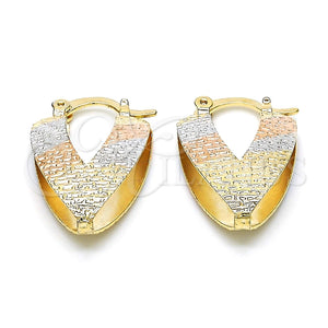 Argolla Pequeña 02.65.2534.15 Oro Laminado, Diamantado, Tres Tonos