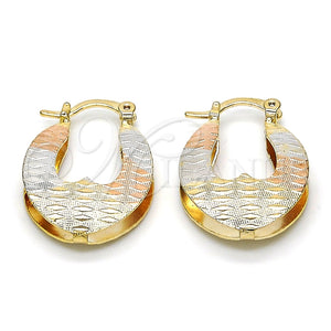 Argolla Pequeña 02.65.2536.20 Oro Laminado, Diamantado, Tres Tonos