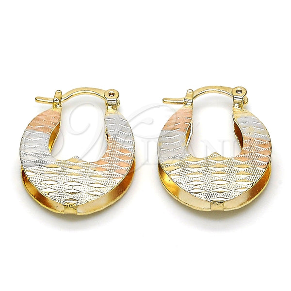 Argolla Pequeña 02.65.2536.20 Oro Laminado, Diamantado, Tres Tonos