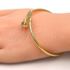 Aro Individual 07.233.0002 Oro Laminado, con Blanca Zirconia Cubica, Pulido, Tono Dorado (03 MM Thickness, One size fits all)