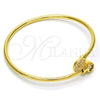 Aro Individual 07.233.0002 Oro Laminado, con Blanca Zirconia Cubica, Pulido, Tono Dorado (03 MM Thickness, One size fits all)