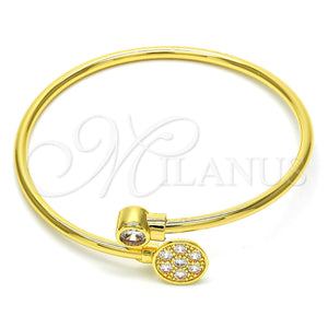 Aro Individual 07.233.0002 Oro Laminado, con Blanca Zirconia Cubica, Pulido, Tono Dorado (03 MM Thickness, One size fits all)