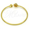 Aro Individual 07.233.0003 Oro Laminado, Diseño de Flor, con Blanca Zirconia Cubica and Blanca Micro Pave, Pulido, Tono Dorado (03 MM Thickness, One size fits all)