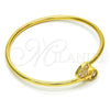 Aro Individual 07.233.0006 Oro Laminado, Diseño de Corazón, con Blanca Zirconia Cubica, Pulido, Tono Dorado (03 MM Thickness, One size fits all)