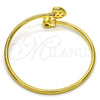 Aro Individual 07.233.0006 Oro Laminado, Diseño de Corazón, con Blanca Zirconia Cubica, Pulido, Tono Dorado (03 MM Thickness, One size fits all)
