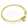 Aro Individual 07.233.0010 Oro Laminado, con Blanca Zirconia Cubica and Blanca Cristal, Pulido, Tono Dorado (03 MM Thickness, One size fits all)