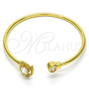 Aro Individual 07.233.0010 Oro Laminado, con Blanca Zirconia Cubica and Blanca Cristal, Pulido, Tono Dorado (03 MM Thickness, One size fits all)