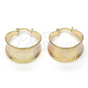 Argolla Pequeña 02.65.2572.20 Oro Laminado, Diamantado, Tres Tonos