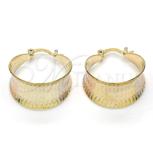 Argolla Pequeña 02.65.2572.20 Oro Laminado, Diamantado, Tres Tonos