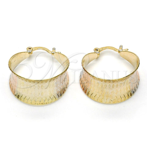 Argolla Pequeña 02.65.2572.20 Oro Laminado, Diamantado, Tres Tonos